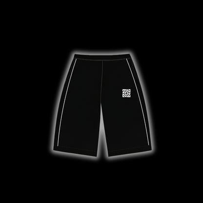 "BOSSWORK" TRACK SHORTZ [BLACK/WHITE]