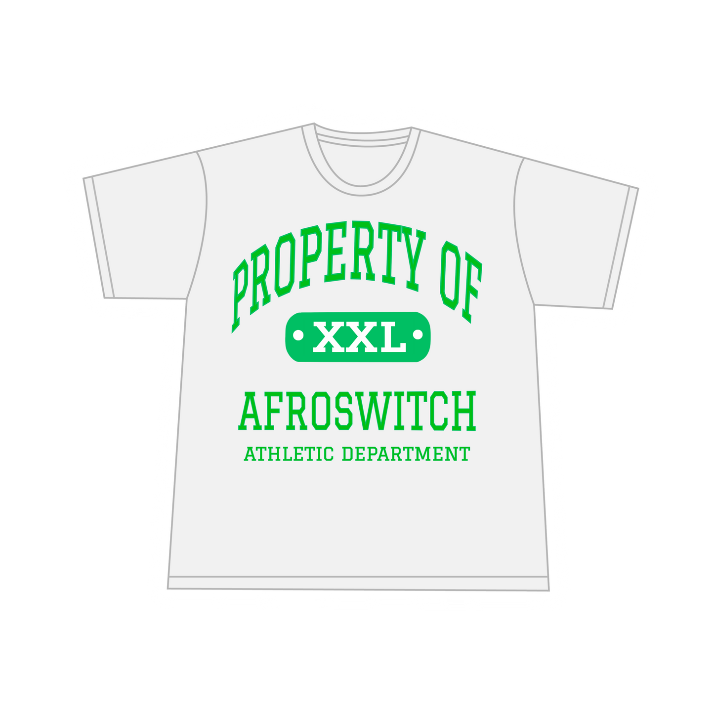 "AFROSWITCH X ZOSHI ATHLETIC DEPT" TEE [WHITE/GREEN]