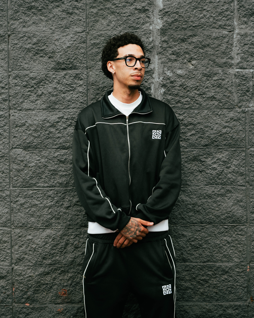 "BOSSWORK" TRACK JACKET [BLACK/WHITE]
