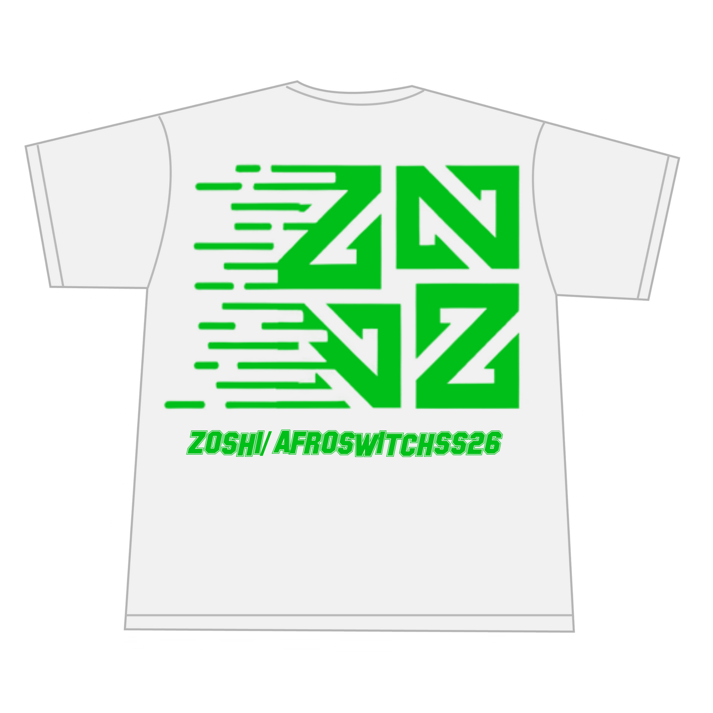 "AFROSWITCH X ZOSHI ATHLETIC DEPT" TEE [WHITE/GREEN]