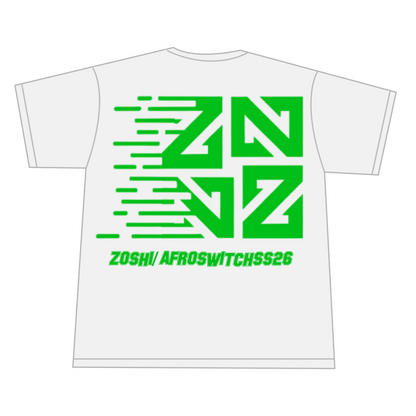 "AFROSWITCH X ZOSHI ATHLETIC DEPT" TEE [WHITE/GREEN]