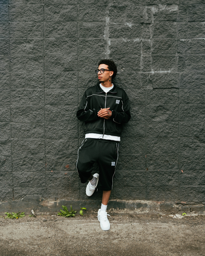 "BOSSWORK" TRACK SHORTZ [BLACK/WHITE]