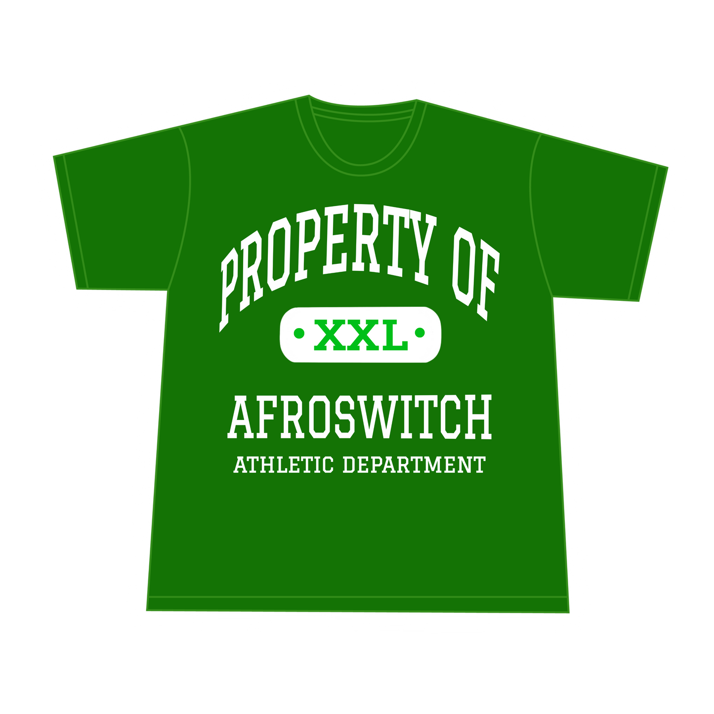 "AFROSWITCH X ZOSHI ATHLETIC DEPT" TEE [GREEN/WHITE]