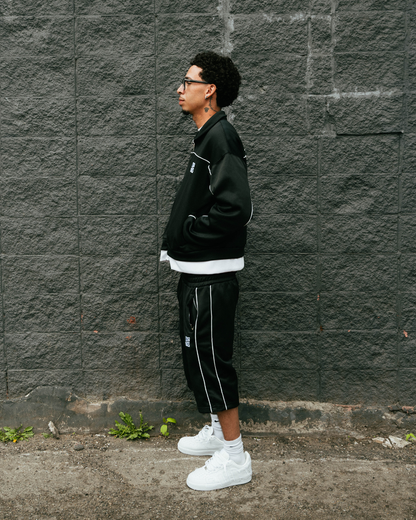"BOSSWORK" TRACK SHORTZ [BLACK/WHITE]