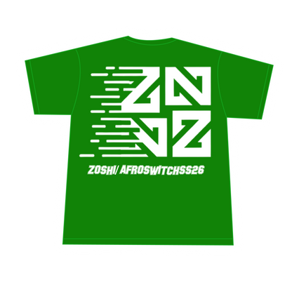 "AFROSWITCH X ZOSHI ATHLETIC DEPT" TEE [GREEN/WHITE]